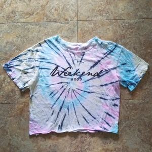 Tie Dye Cropped Graphic t-shirt, size Large